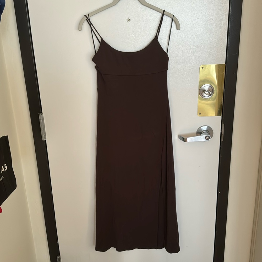 Wilfred dreamweaver chocolate brown midi dress